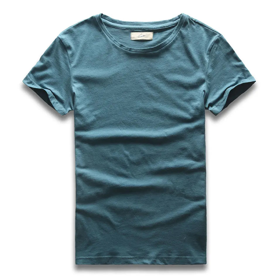 Solid T Shirt for Men Crew Neck Short Sleeve Top Male Slim Fit Tees for Men Retro T Shirt Hip Hop Clothing