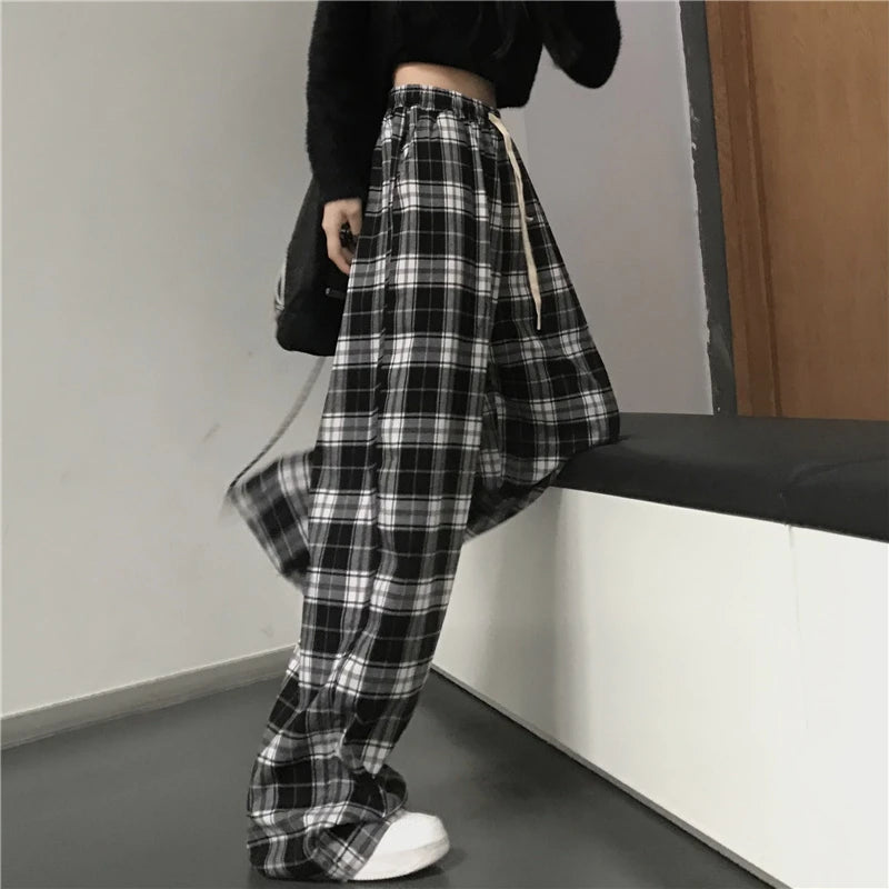 Plaid Baggy Sweatpants