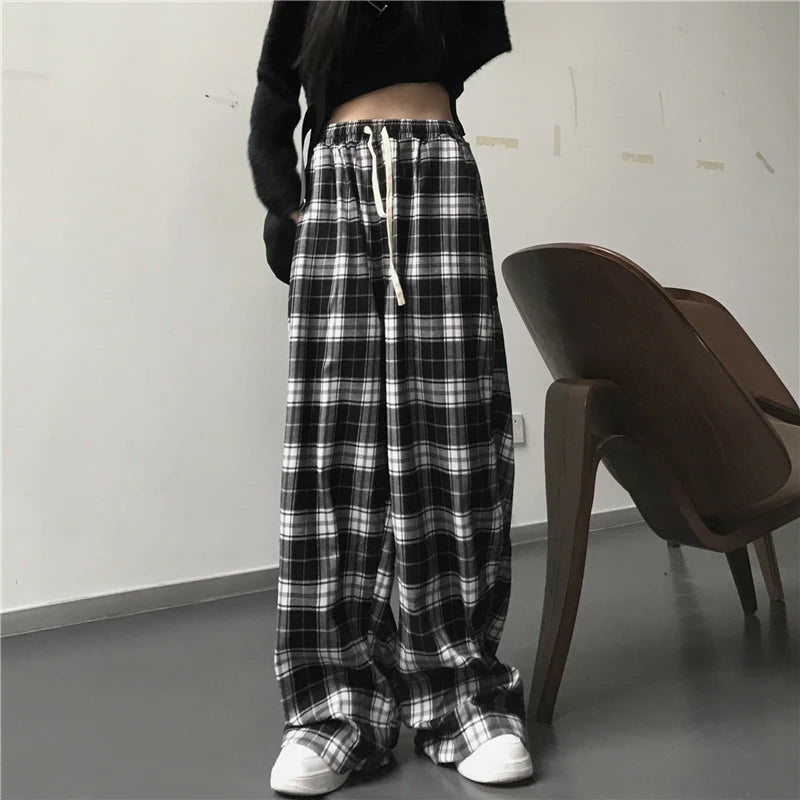 Plaid Baggy Sweatpants