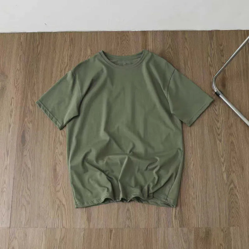 High-quality men's T-shirt, stylish and handsome, casual and trendy, pure color, back print, party and travel T-shirt