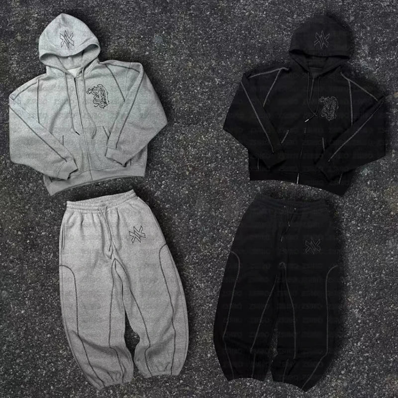 Y2K Zip Hoodie & Sweatpants Set