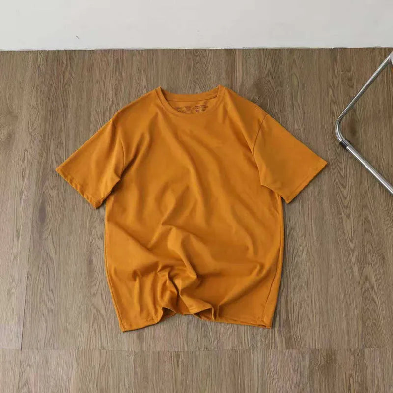 High-quality men's T-shirt, stylish and handsome, casual and trendy, pure color, back print, party and travel T-shirt