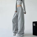 Gray Sweatpants for Women Spring and Autumn 2026 New High-waisted Straight Loose Casual Sweatpants Workwear Wide-leg Pants