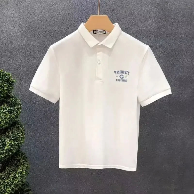 T Shirt for Men Graphic Man with Collar Tee Rock Polo Shirts Drawings Top Hot Men's Clothing 2025 Cool Fashion Summer Ordinary