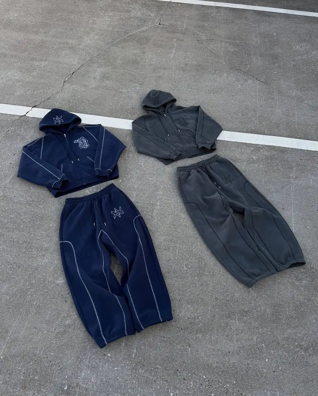 Y2K Zip Hoodie & Sweatpants Set