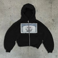 Y2K Retro Print Zip Hoodie