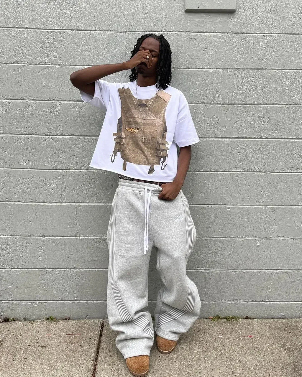 Grey Camo Embroidered Trousers