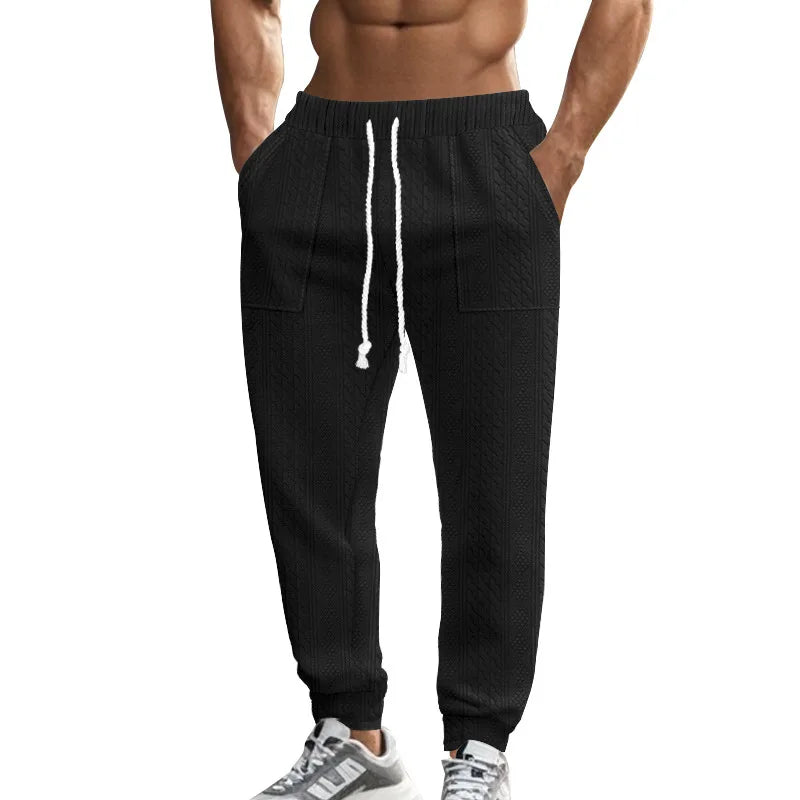 Solid Color Elastic Jogger Pants