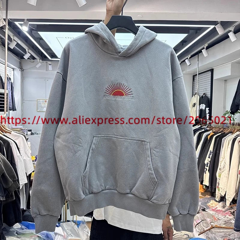 Sun Embroidery Washed Hoodie