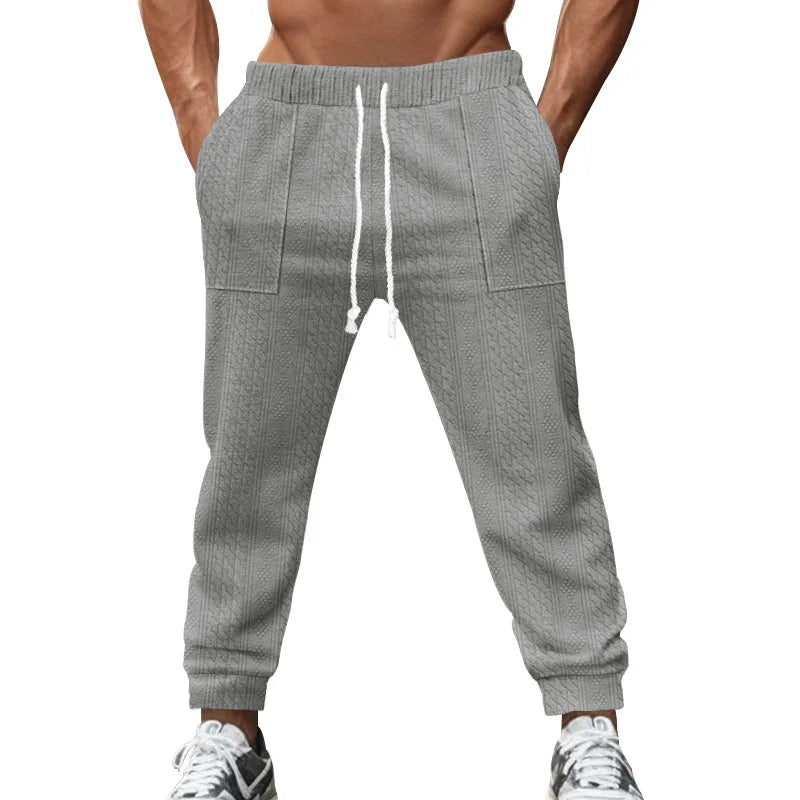 Solid Color Elastic Jogger Pants