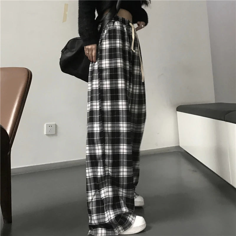 Plaid Baggy Sweatpants