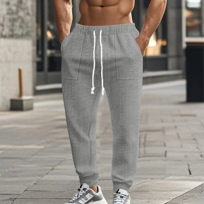 Solid Color Elastic Jogger Pants