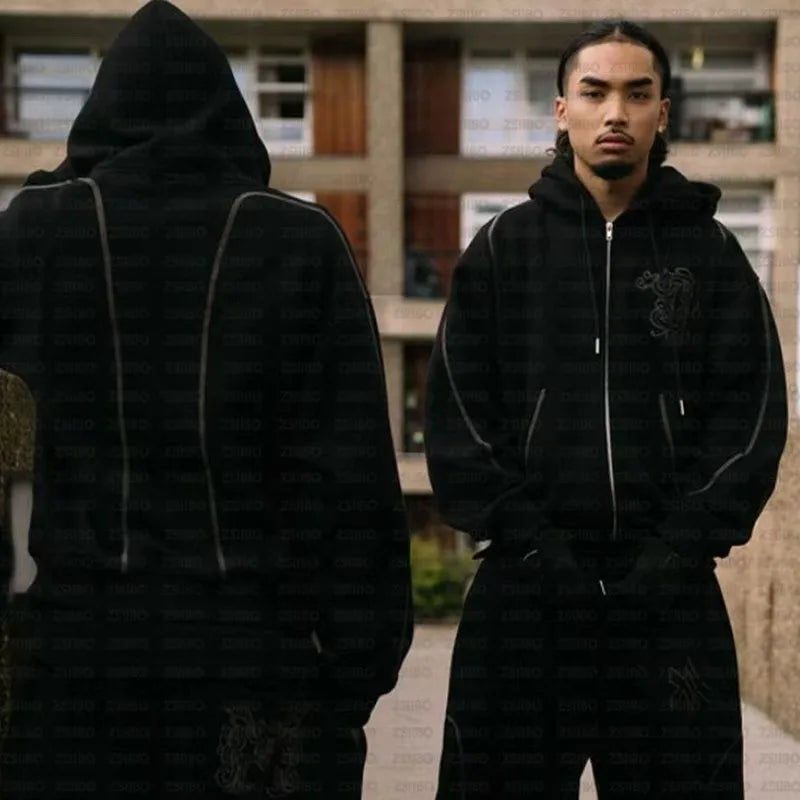 Y2K Zip Hoodie & Sweatpants Set