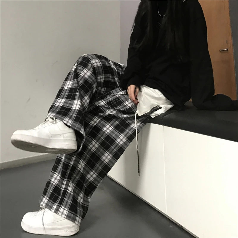 Plaid Baggy Sweatpants