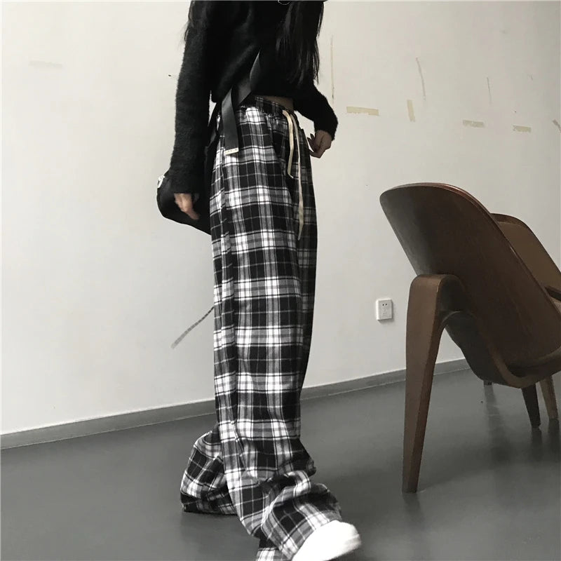Plaid Baggy Sweatpants
