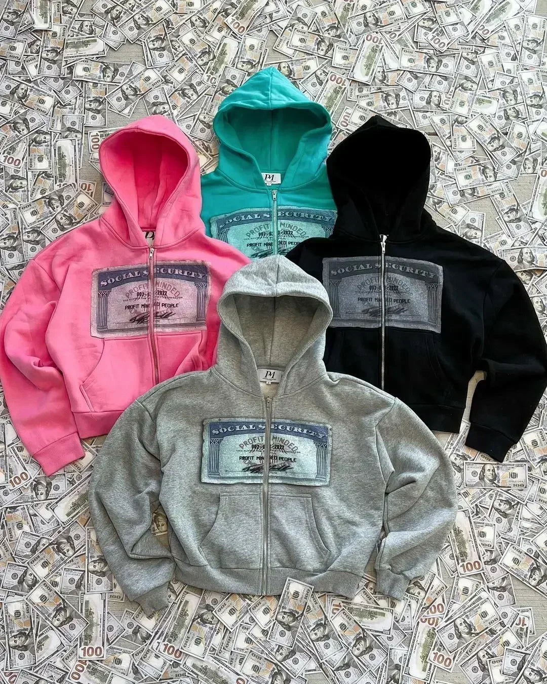 Y2K Retro Print Zip Hoodie
