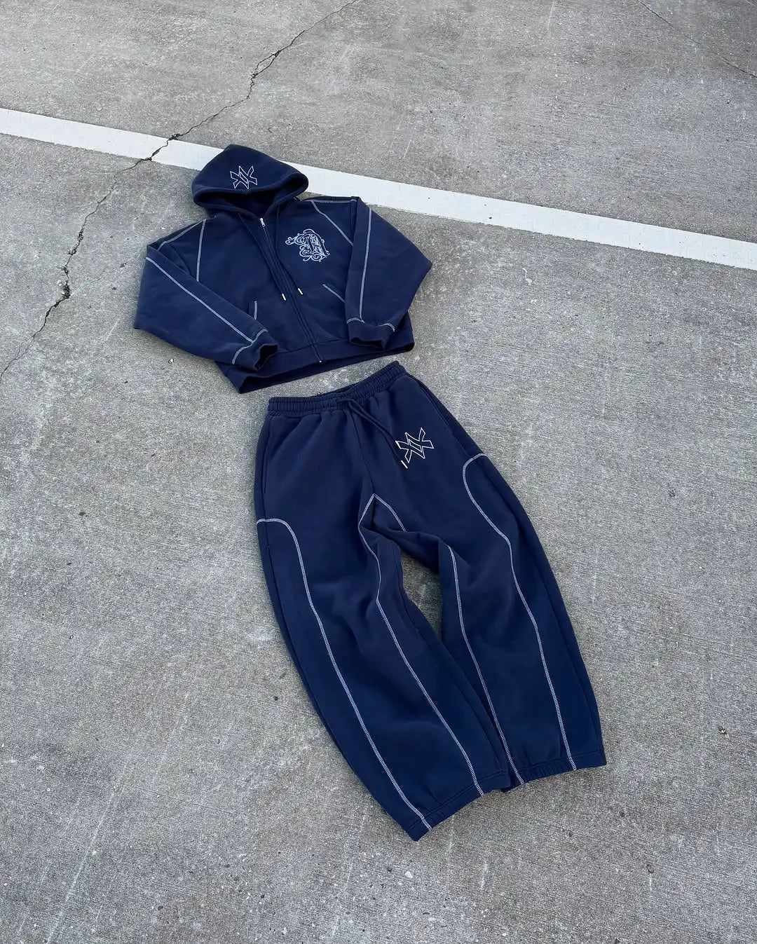 Y2K Zip Hoodie & Sweatpants Set