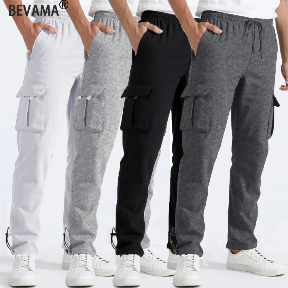 Multi-Pocket Straight Joggers
