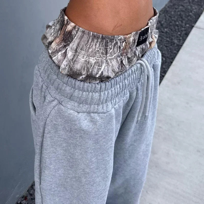 Y2K Camo Embroidered Sweatpants