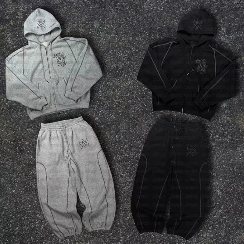 Y2K Zip Hoodie & Sweatpants Set