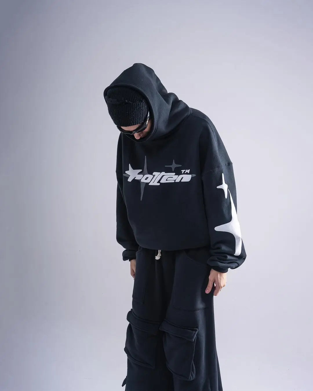 Retro Gothic Men Hoodie New American High Street TrendY2k Harajuku Men Loose and Casual Sweatshirt