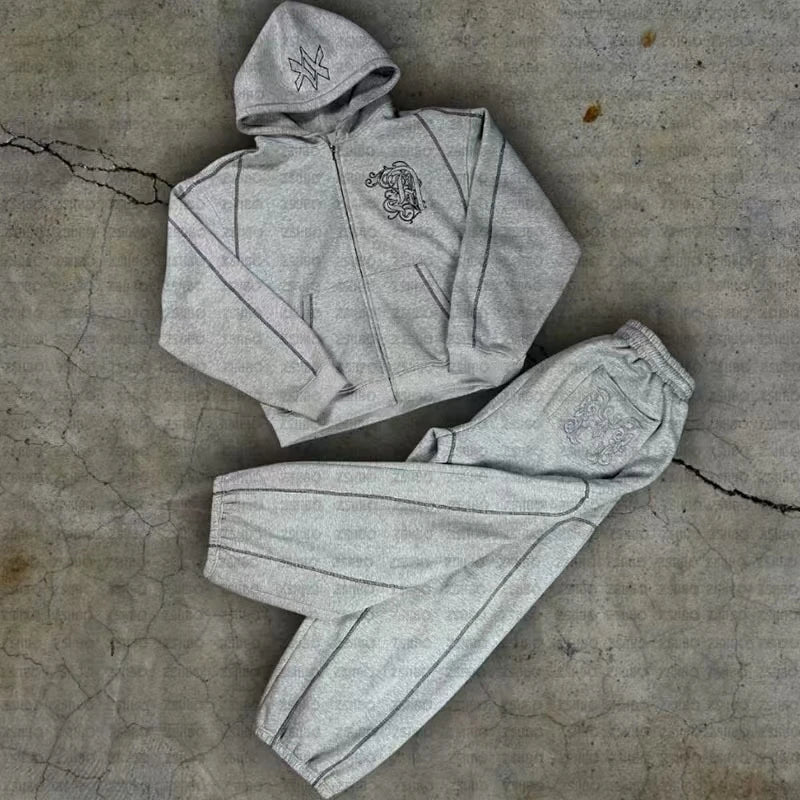 Y2K Zip Hoodie & Sweatpants Set