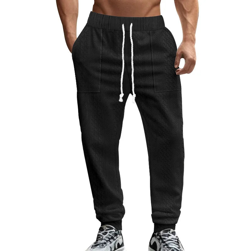 Solid Color Elastic Jogger Pants