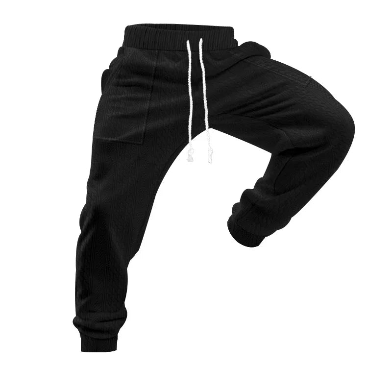 Solid Color Elastic Jogger Pants