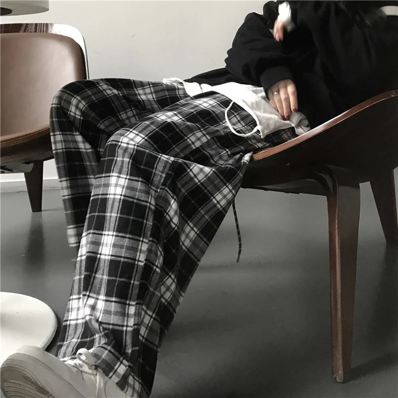 Plaid Baggy Sweatpants