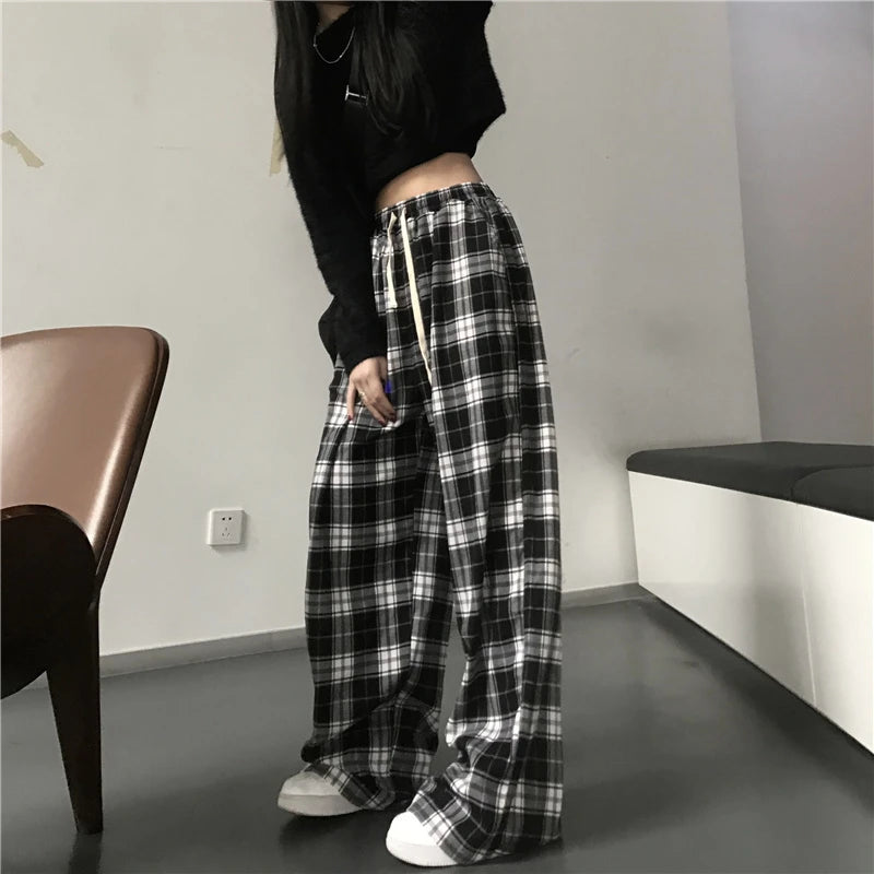Plaid Baggy Sweatpants