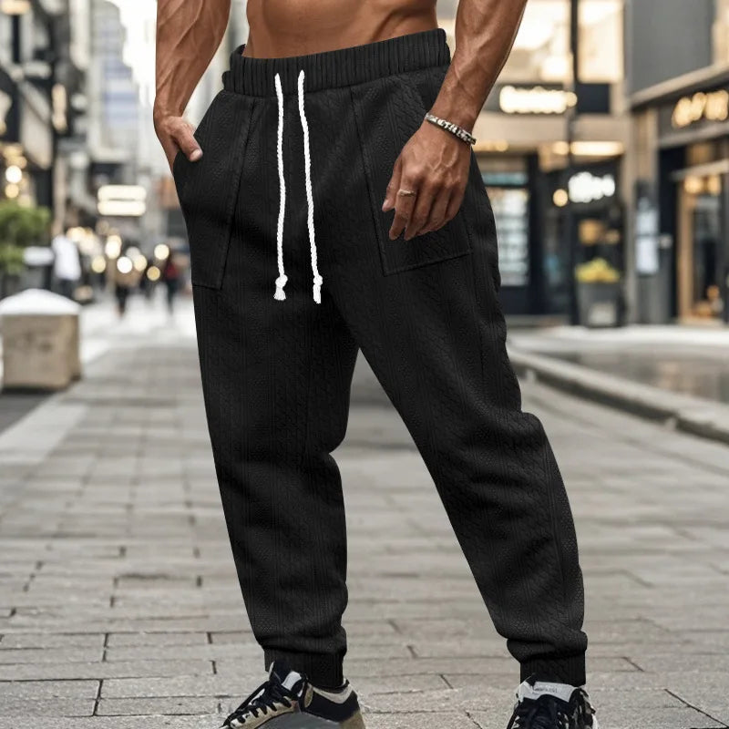 Solid Color Elastic Jogger Pants