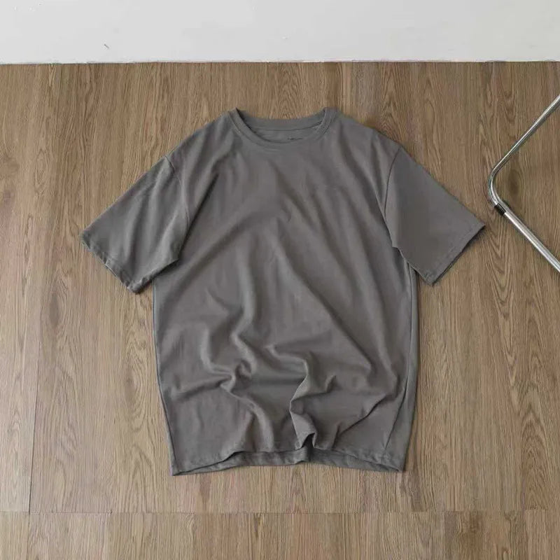 High-quality men's T-shirt, stylish and handsome, casual and trendy, pure color, back print, party and travel T-shirt