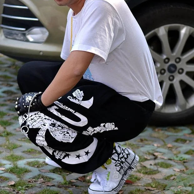 Sweatpant Mens Board Sports Trousers Youth Street Dance Wide Legs Pants Loose Rap Hip Hop Britches Harajuku Baggy TrackBottoms