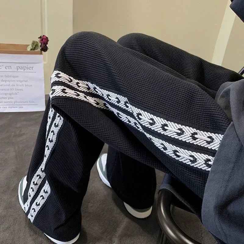 Men's Sweatpants Grey Trousers Wide Leg Man Sweat Pants Straight Baggy Slacks Summer Tracksuit Bottoms Stylish 2025 New In