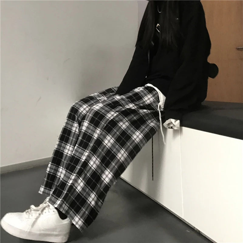 Plaid Baggy Sweatpants