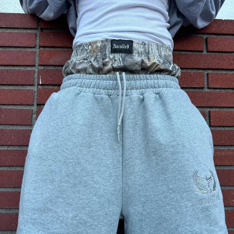 Y2K Camo Embroidered Sweatpants