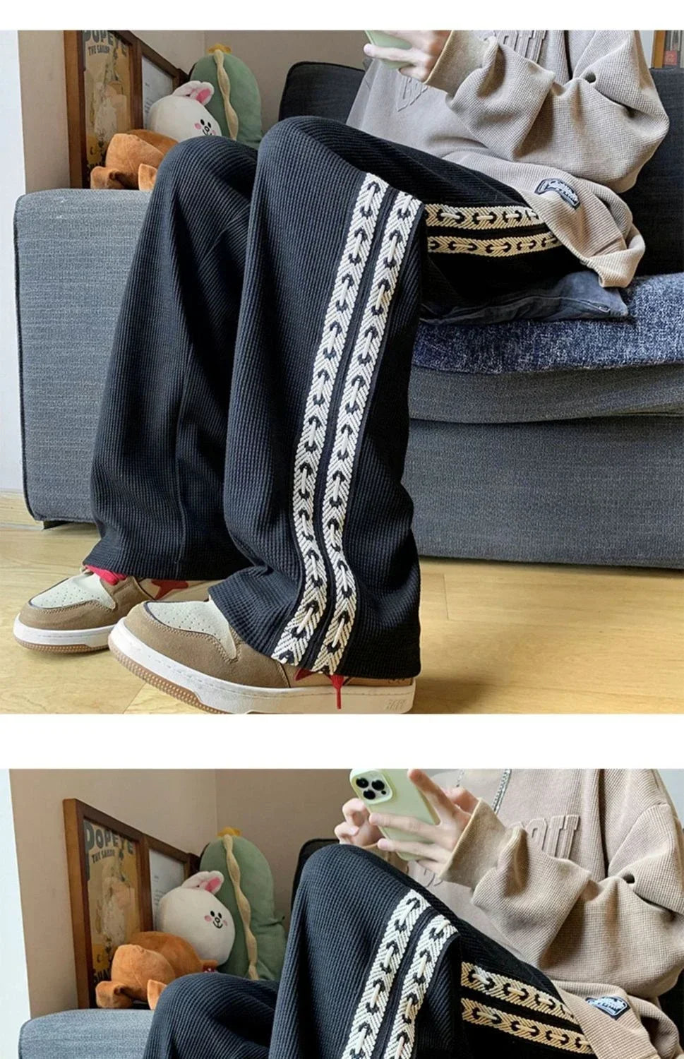 Grey Wide Leg Sweatpants