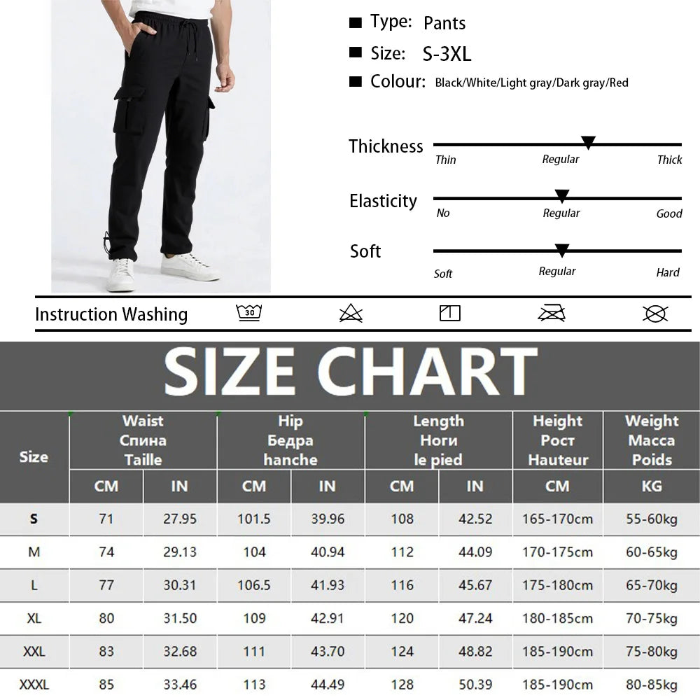 Multi-Pocket Straight Joggers