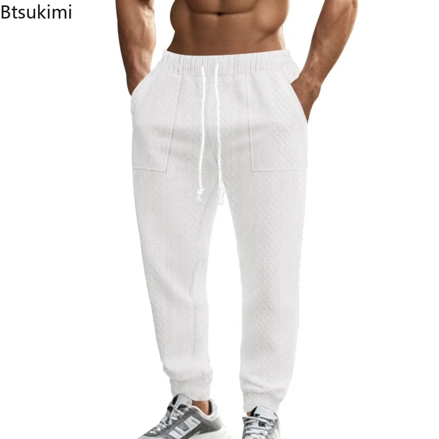 Solid Color Elastic Jogger Pants