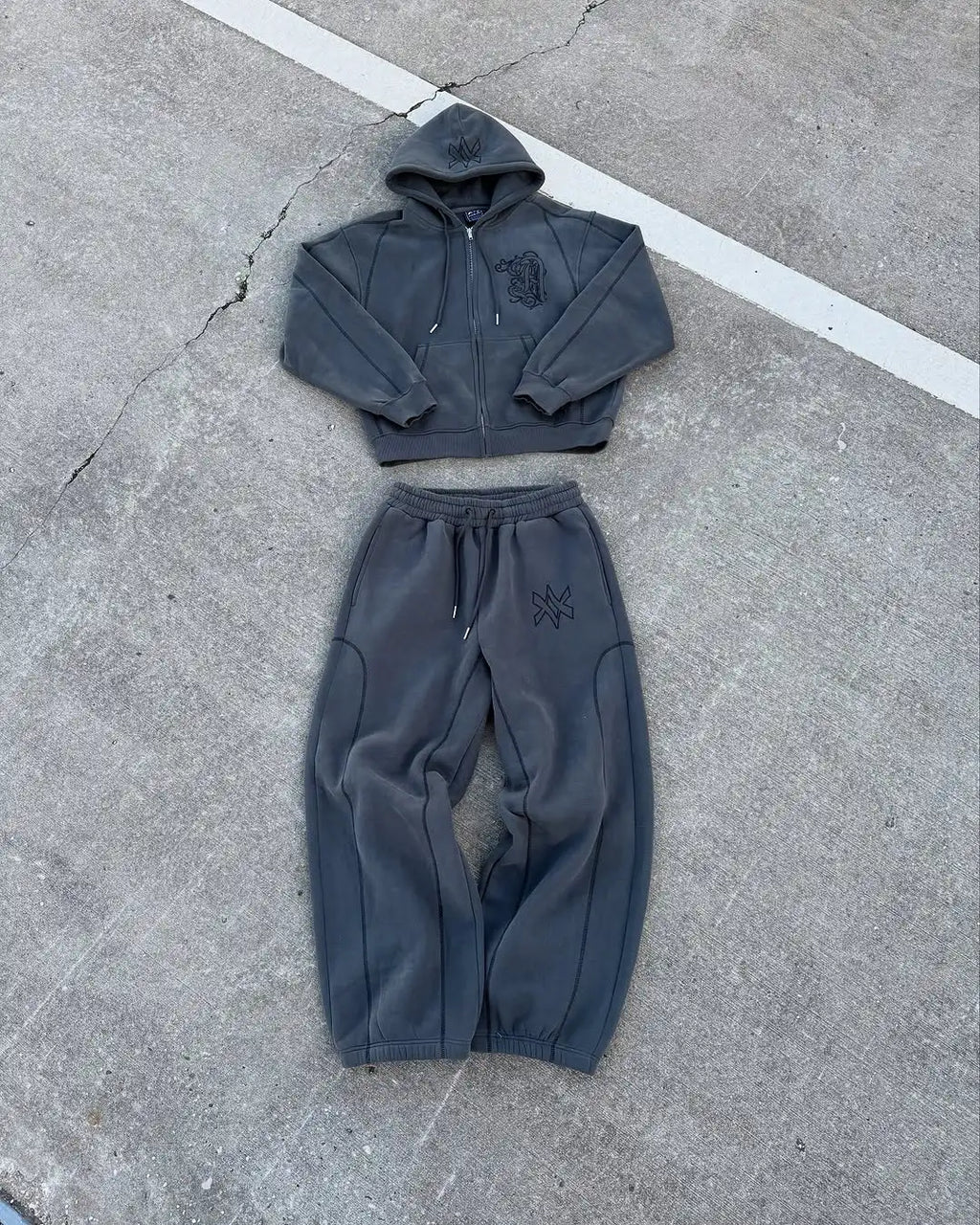 Y2K Zip Hoodie & Sweatpants Set