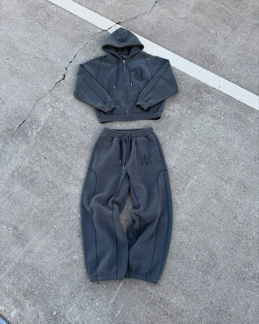 Y2K Zip Hoodie & Sweatpants Set