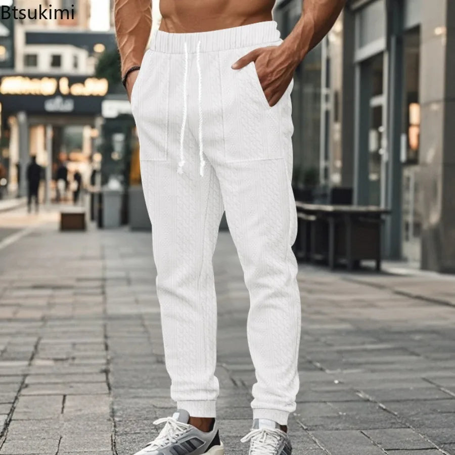 Solid Color Elastic Jogger Pants
