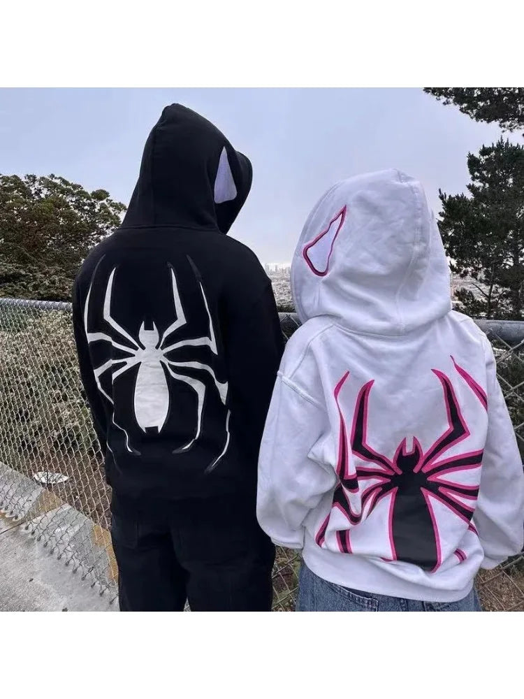 Spider Graphic Zip Hoodie