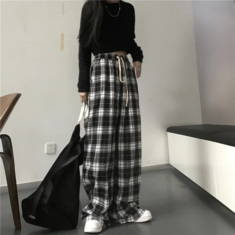 Plaid Baggy Sweatpants