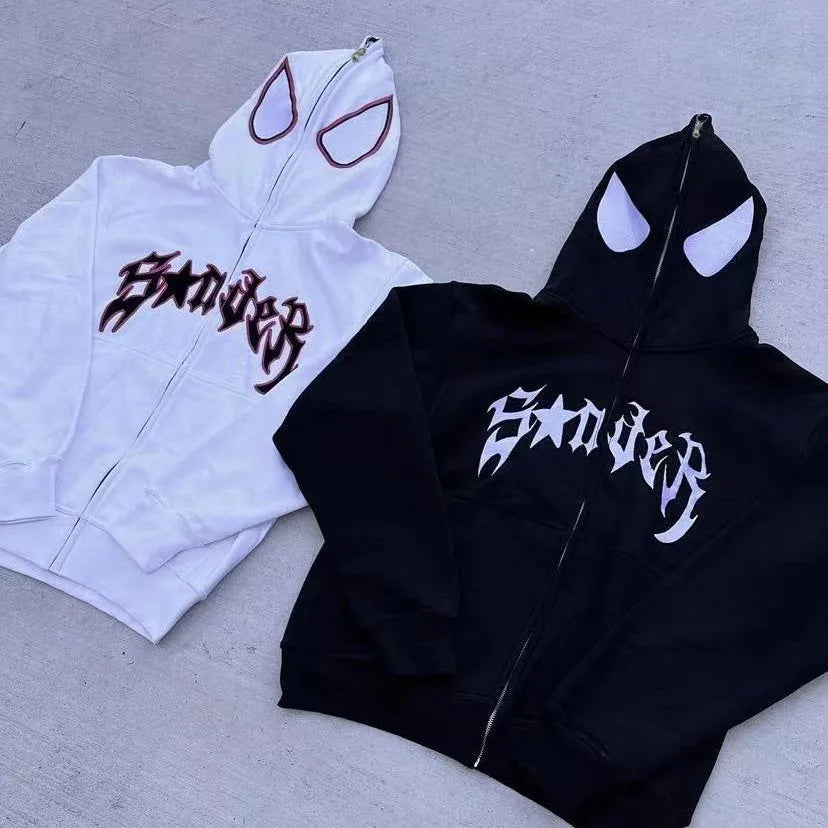 Spider Graphic Zip Hoodie