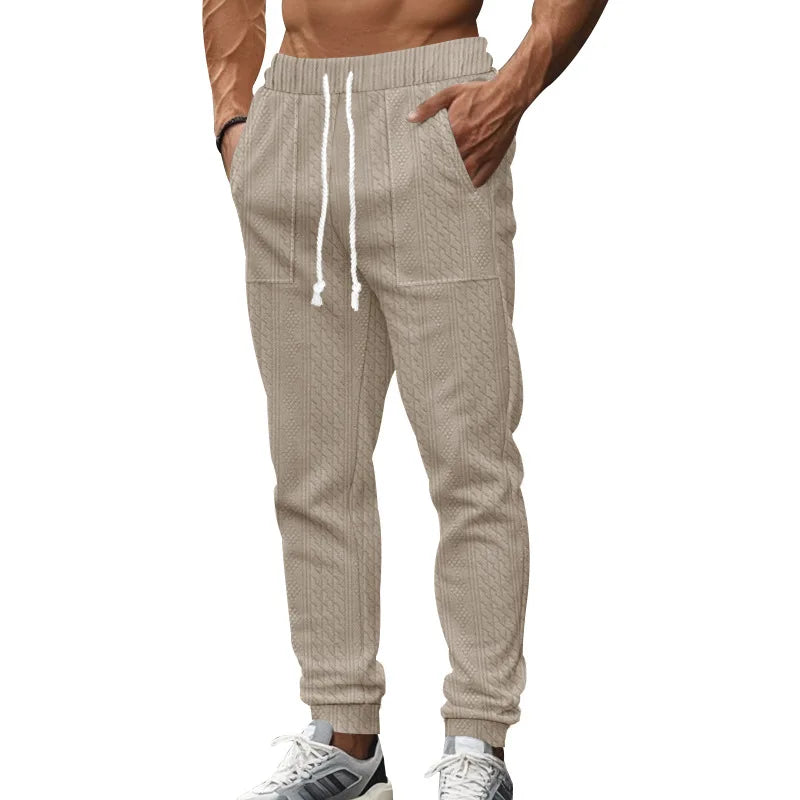 Solid Color Elastic Jogger Pants