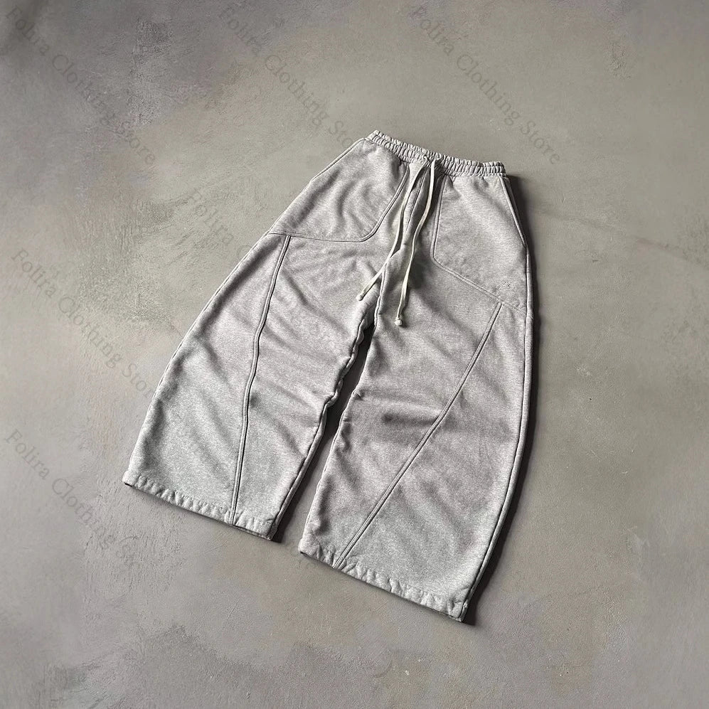 Gray Man Pants Hiphop Women Men Trousers Streetwear Men Clothes Fashion Sweatpants Men's Clothing Wide Pants Men Sweatpants