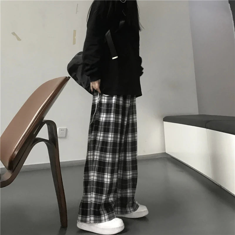 Plaid Baggy Sweatpants
