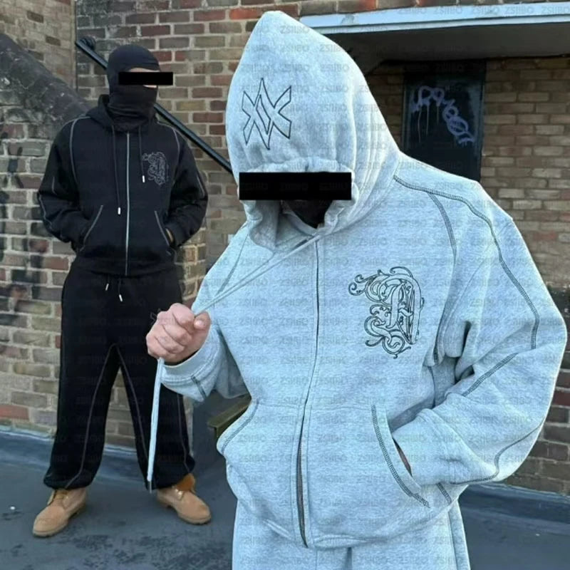 Y2K Zip Hoodie & Sweatpants Set
