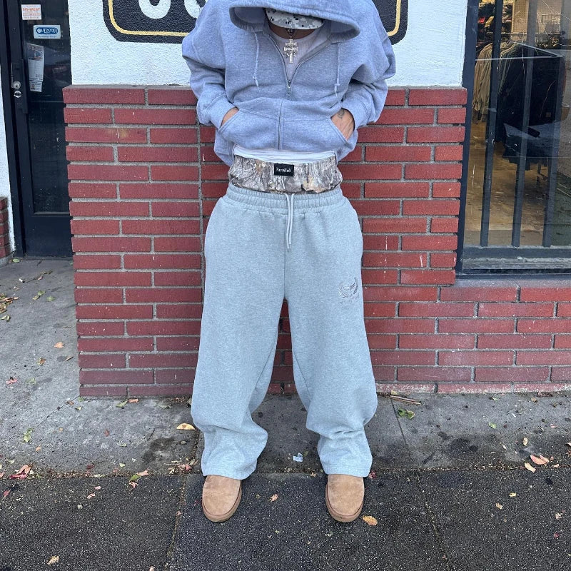 Y2K Camo Embroidered Sweatpants